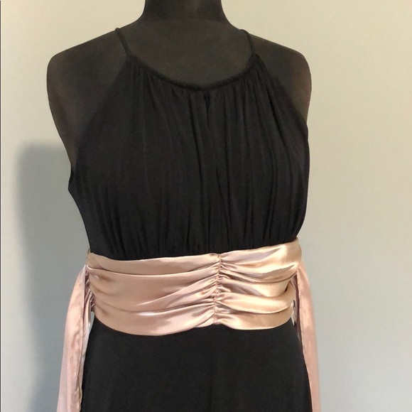 Jessica Black Dress with Champagne Sash - Picture 4 of 6